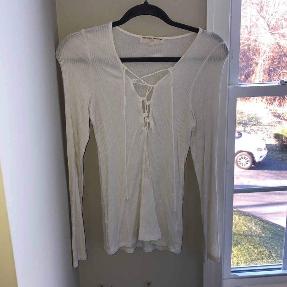 Urban outfitters long sleeve cream top